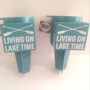 🎁DEI Lake/Beach Stake Pair - Cup & Phone Holder